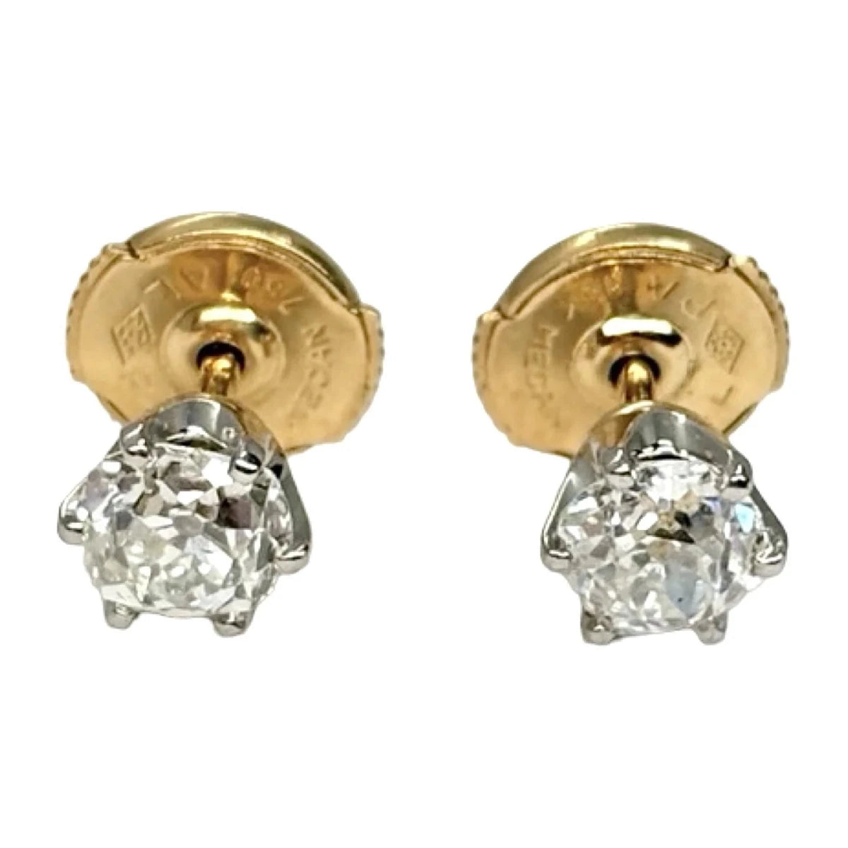 Boucles d'oreilles Puces en or blanc et diamants - Castafiore