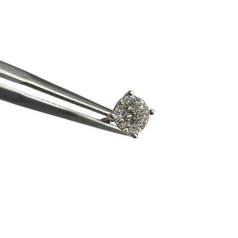 Boucles d'oreilles Puces en or blanc et diamants - Castafiore
