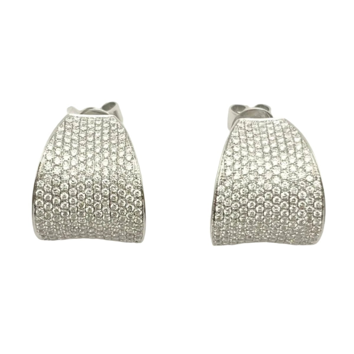 Boucles d'oreilles Puces en or blanc et diamants - Castafiore