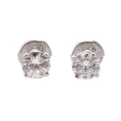 Boucles d'oreilles Puces en or blanc et diamants - Castafiore