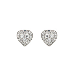 Boucles d'oreilles Puces en or blanc et diamants - Castafiore