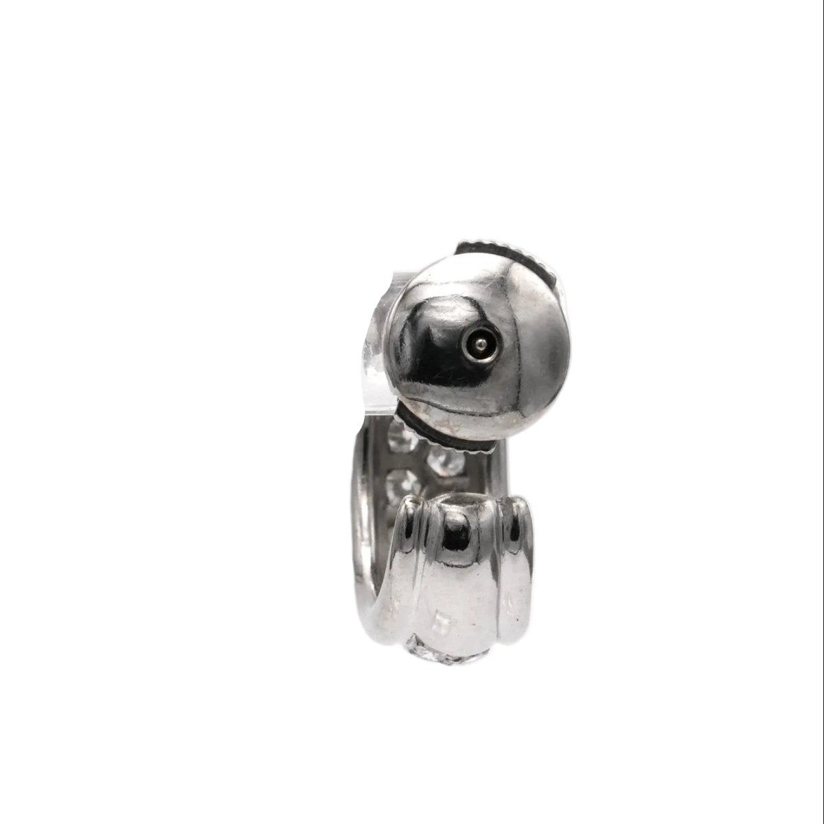Boucles d'oreilles Puces en or blanc et diamants - Castafiore