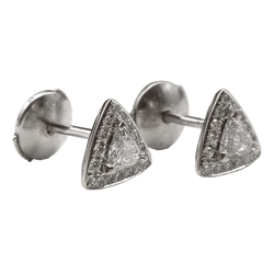 Boucles d'oreilles Puces en or blanc et diamants - Castafiore