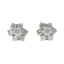 Boucles d'oreilles Puces en or blanc et diamants - Castafiore