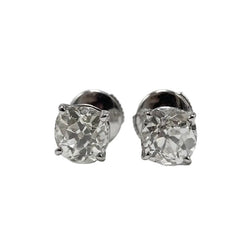 Boucles d'oreilles Puces en or blanc et diamants - Castafiore