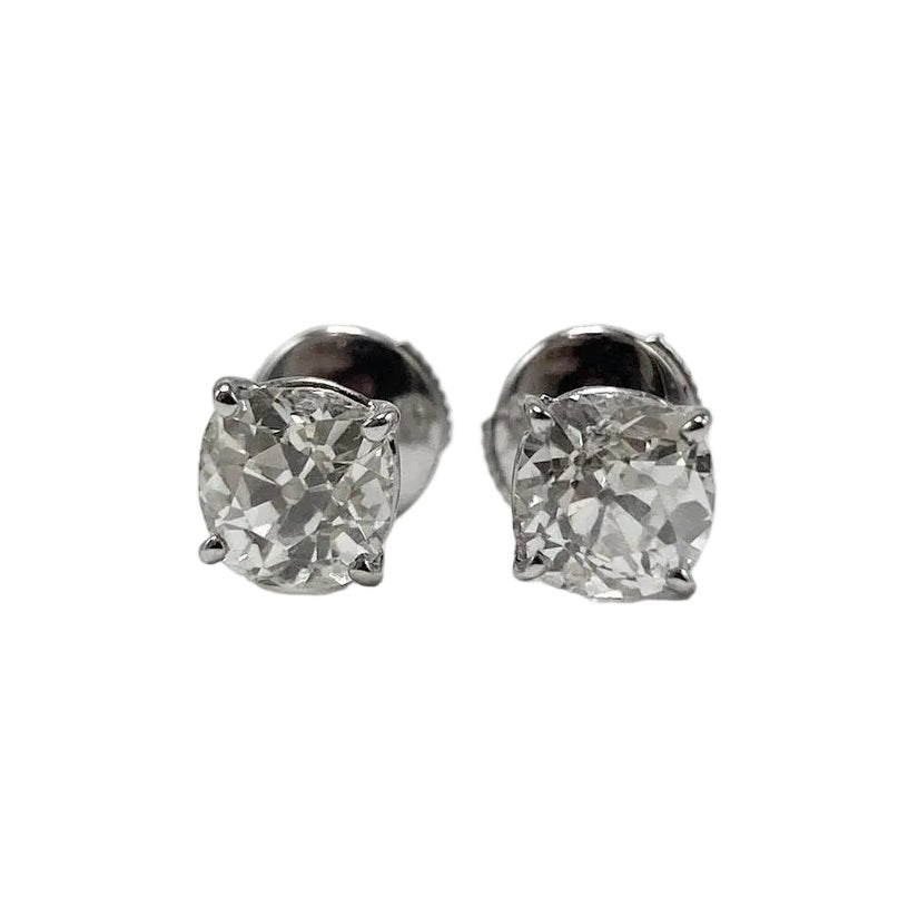 Boucles d'oreilles Puces en or blanc et diamants - Castafiore
