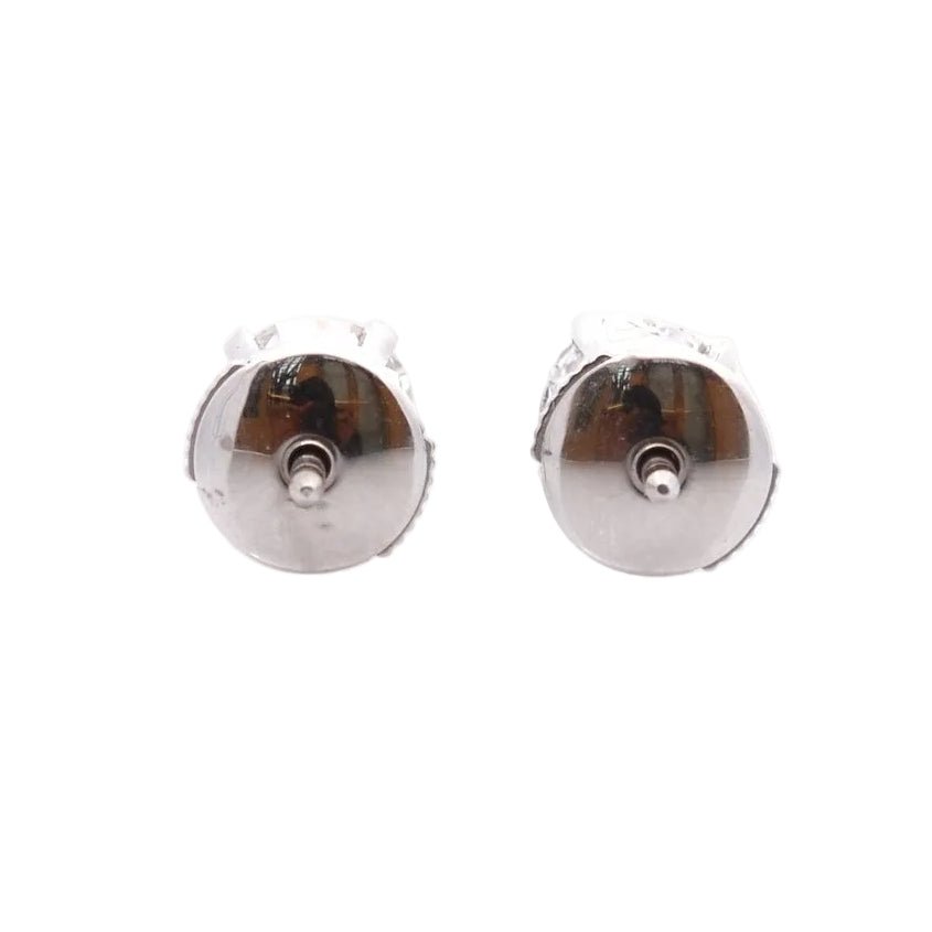 Boucles d'oreilles Puces en or blanc et diamants - Castafiore