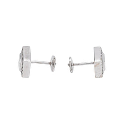 Boucles d'oreilles Puces en or blanc et diamants - Castafiore