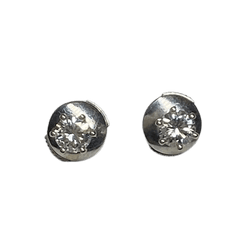Boucles d'oreilles Puces en or blanc et diamants - Castafiore
