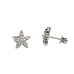 Boucles d'oreilles Puces en or blanc et diamants - Castafiore