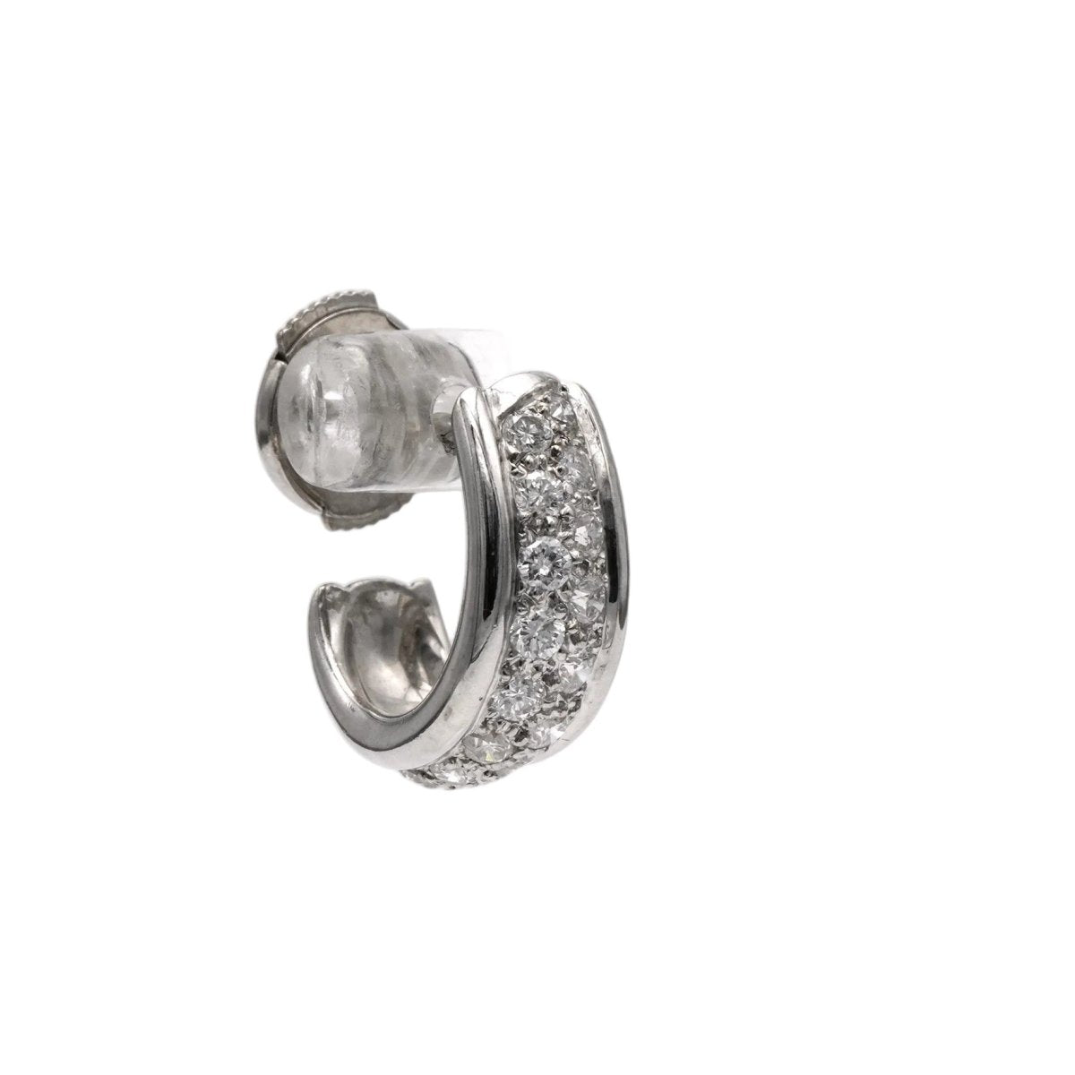 Boucles d'oreilles Puces en or blanc et diamants - Castafiore