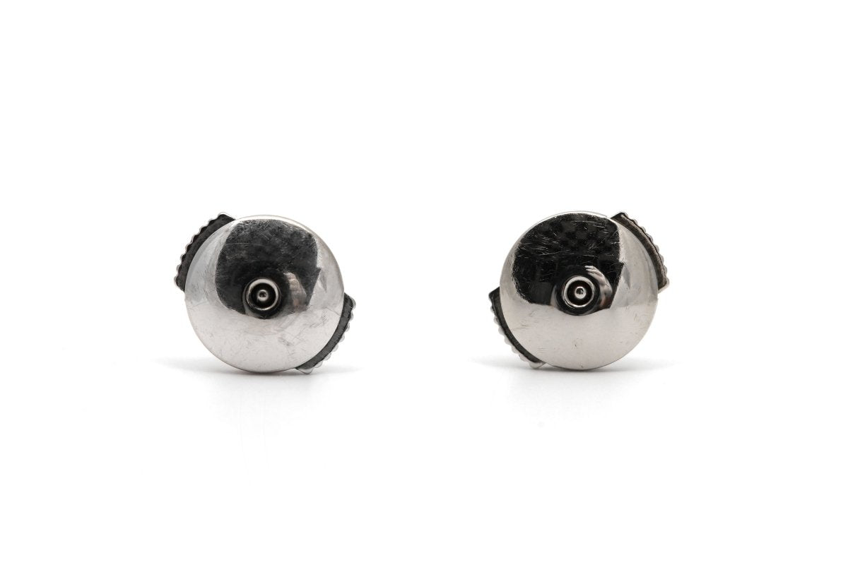 Boucles d'oreilles Puces en or blanc et diamants - Castafiore
