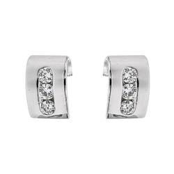 Boucles d'oreilles Puces en or blanc et diamants - Castafiore