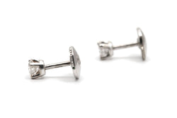 Boucles d'oreilles Puces en or blanc et diamants - Castafiore