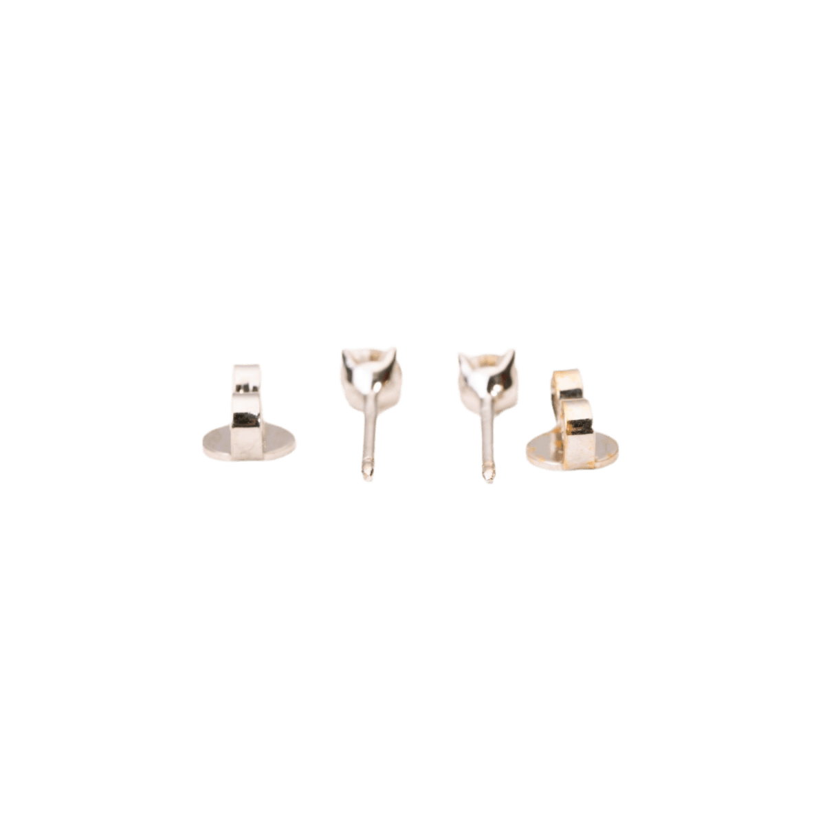 Boucles d'oreilles Puces en or blanc et diamants - Castafiore