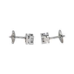Boucles d'oreilles Puces en or blanc et diamants - Castafiore