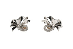 Boucles d'oreilles Puces en or blanc et diamants - Castafiore