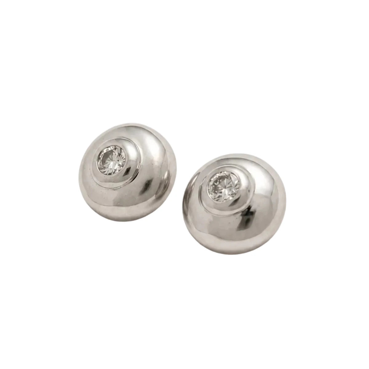 Boucles d’oreilles Puces en or blanc et diamants - Castafiore