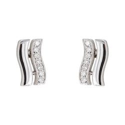 Boucles d'oreilles Puces en or blanc et diamants - Castafiore