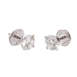 Boucles d'oreilles Puces en or blanc et diamants - Castafiore