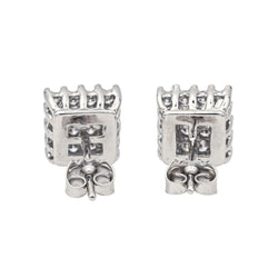 Boucles d'oreilles Puces en or blanc et diamants - Castafiore