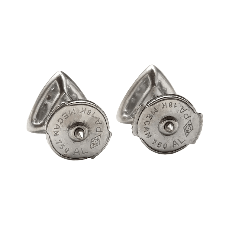 Boucles d'oreilles Puces en or blanc et diamants - Castafiore