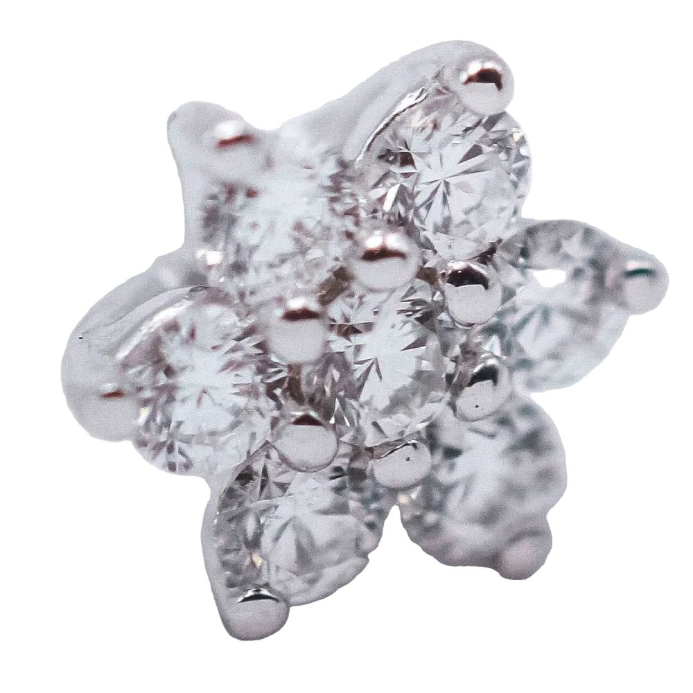 Boucles d'oreilles Puces en or blanc et diamants - Castafiore