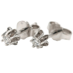 Boucles d'oreilles Puces en or blanc et diamants - Castafiore