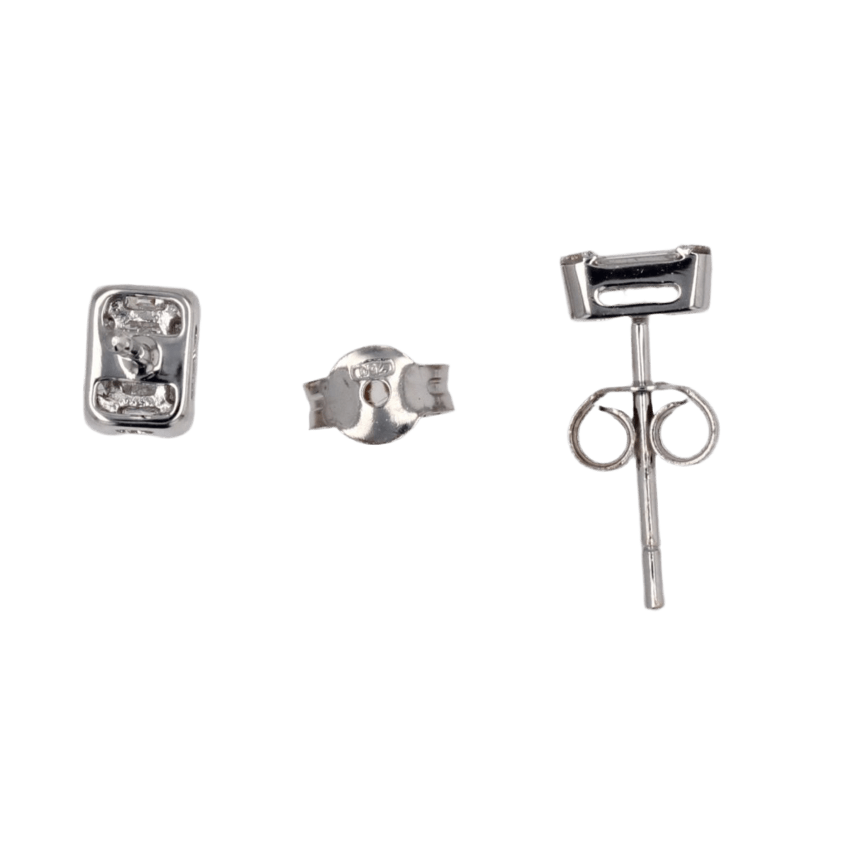 Boucles d'oreilles Puces en or blanc et diamants - Castafiore