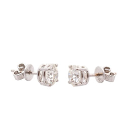 Boucles d'oreilles Puces en or blanc et diamants - Castafiore