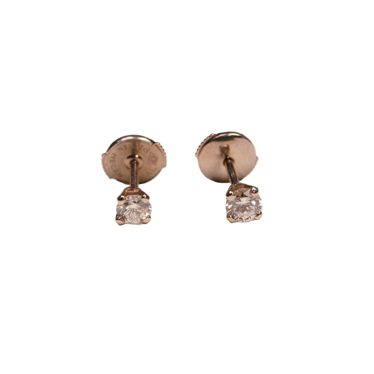 Boucles d'oreilles Puces en or blanc et diamants - Castafiore