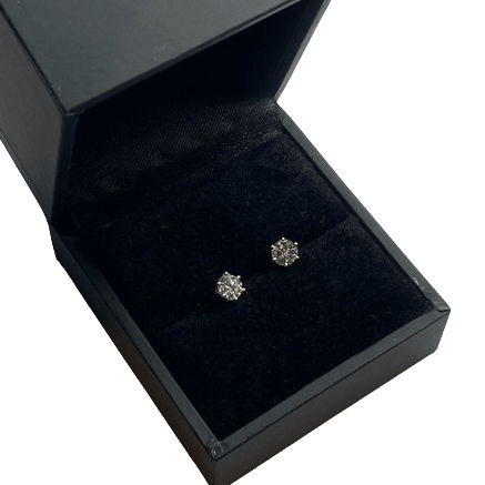Boucles d'oreilles Puces en or blanc et diamants - Castafiore