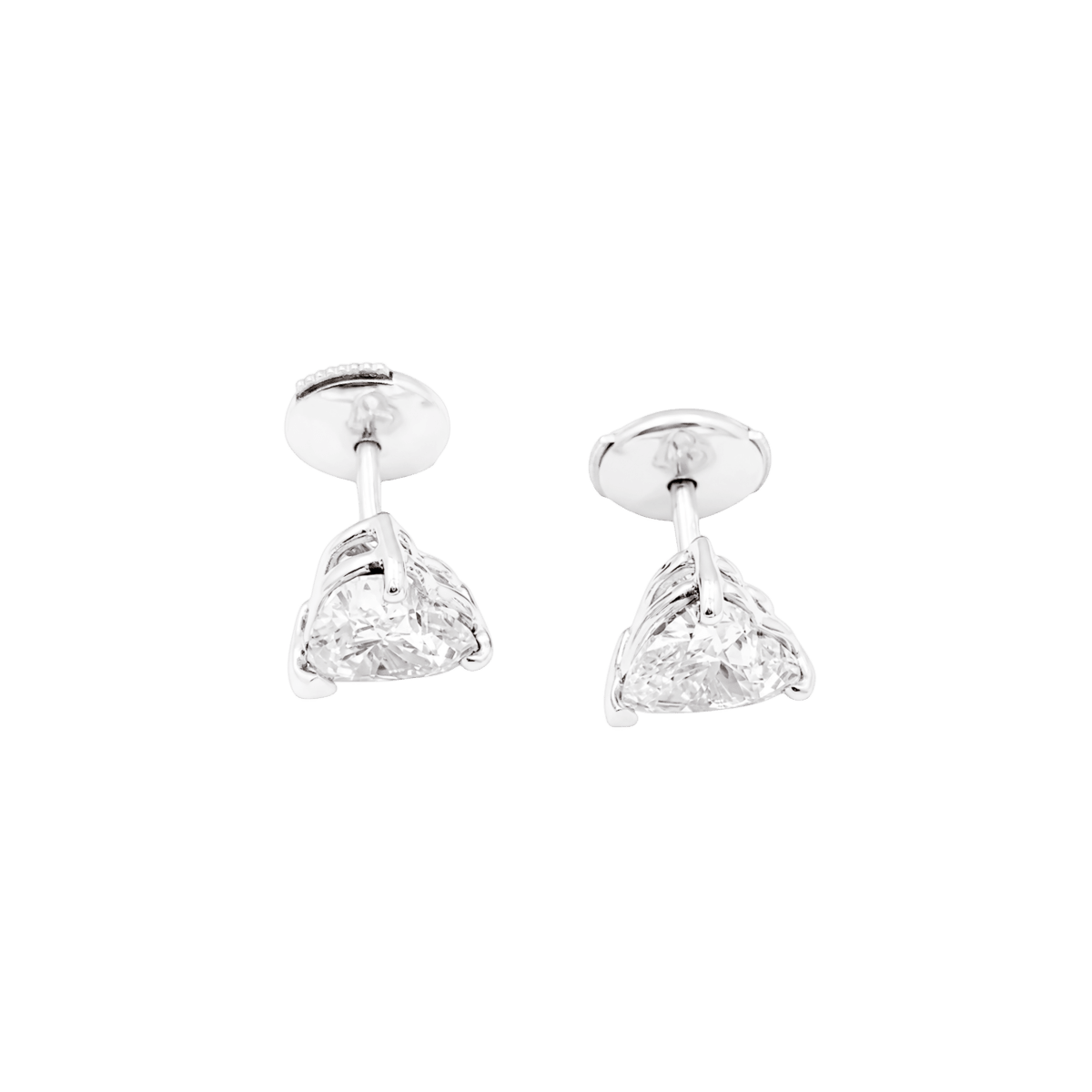 Boucles d'oreilles Puces en or blanc et diamants - Castafiore