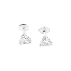 Boucles d'oreilles Puces en or blanc et diamants - Castafiore