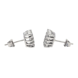 Boucles d'oreilles Puces en or blanc et diamants - Castafiore