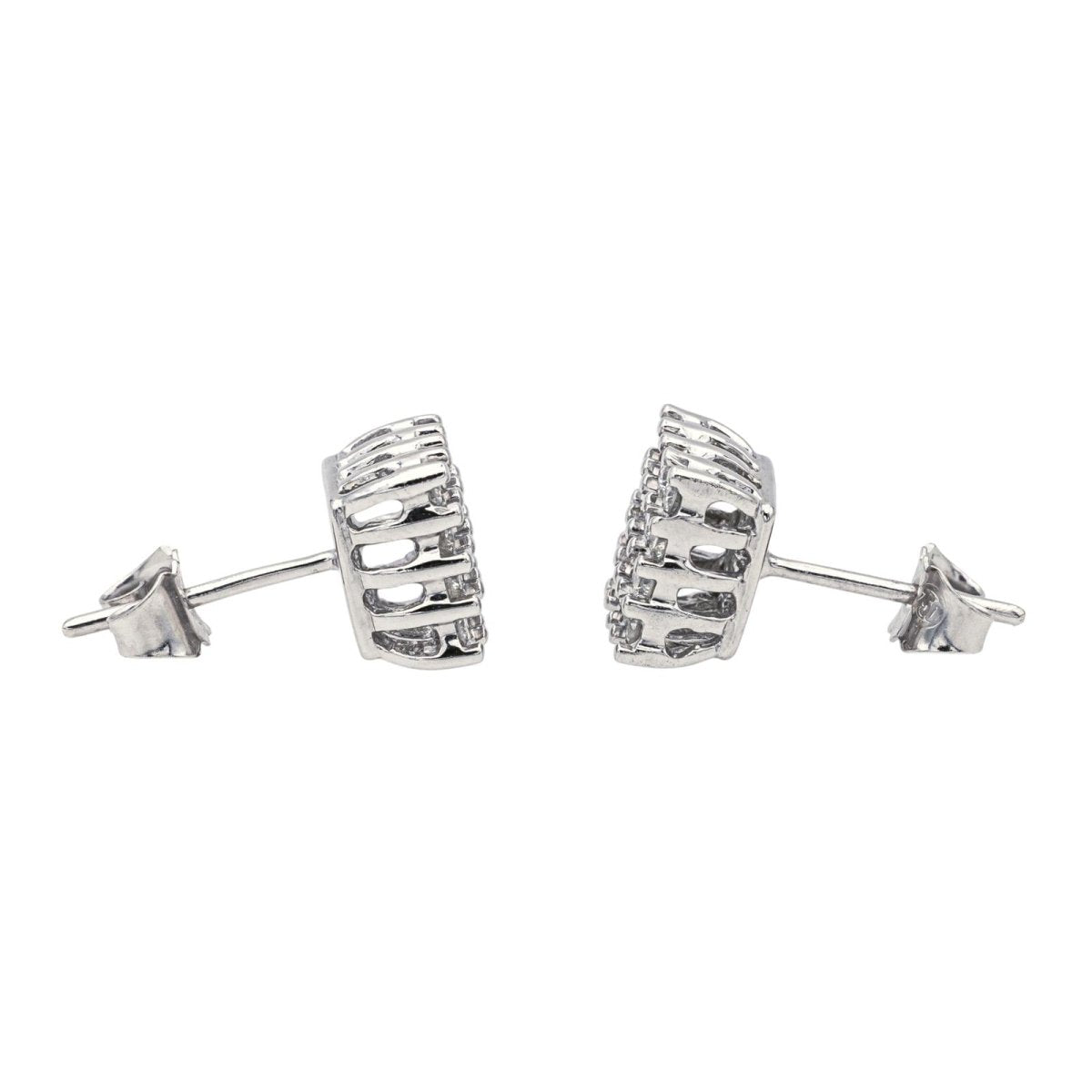 Boucles d'oreilles Puces en or blanc et diamants - Castafiore
