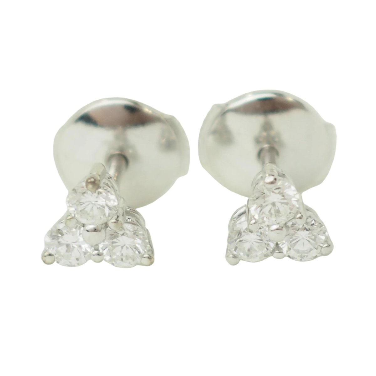 Boucles d’oreilles Puces en or blanc et diamants - Castafiore