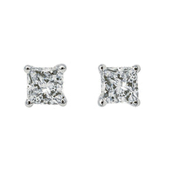 Boucles d'oreilles Puces en or blanc et diamants - Castafiore