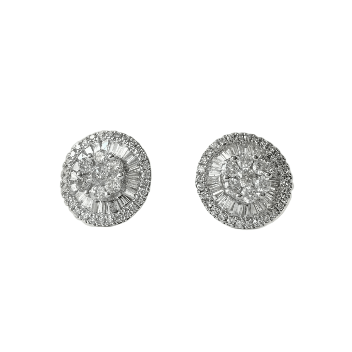 Boucles d'oreilles Puces en or blanc et diamants - Castafiore