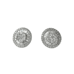 Boucles d'oreilles Puces en or blanc et diamants - Castafiore