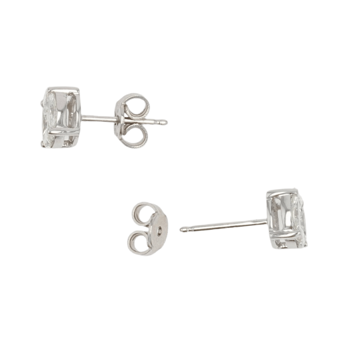 Boucles d'oreilles Puces en or blanc et diamants - Castafiore