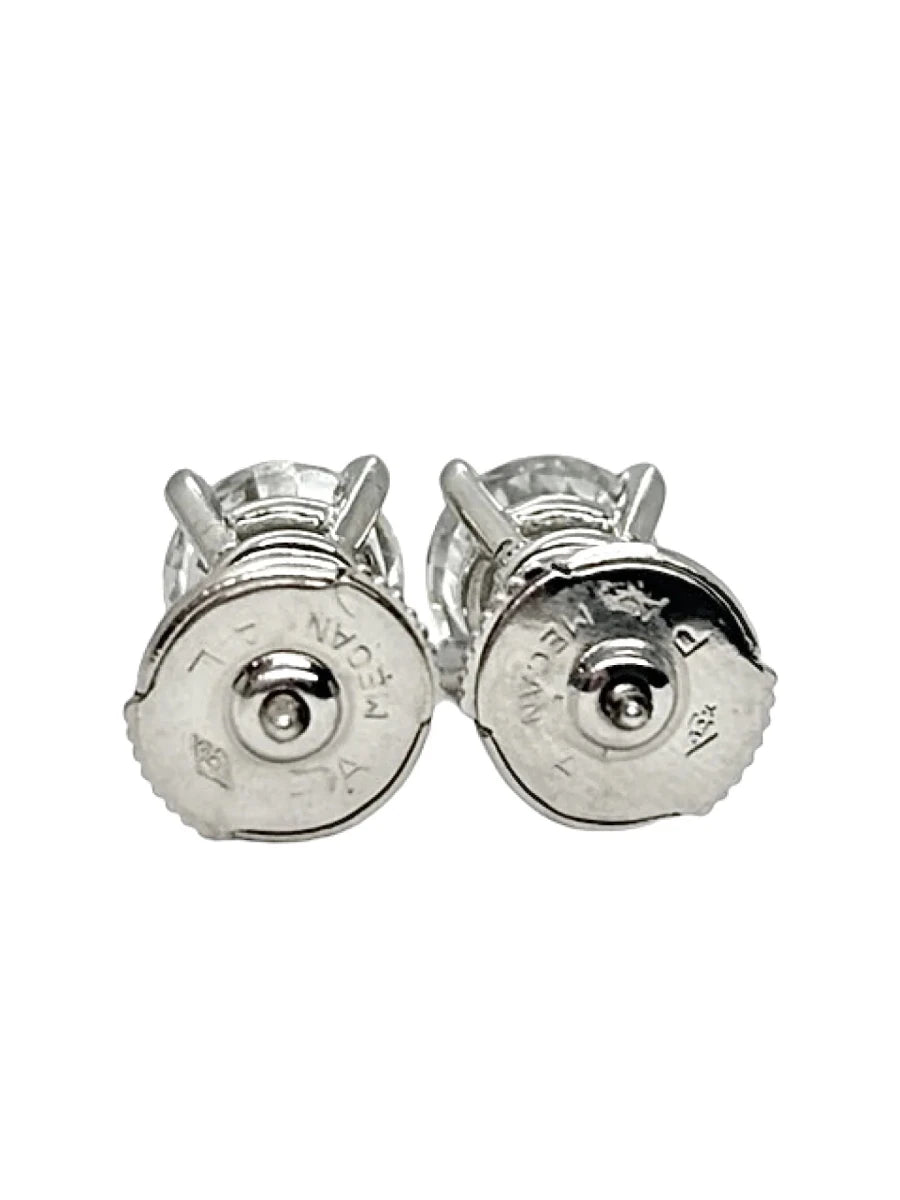 Boucles d'oreilles Puces en or blanc et diamants - Castafiore