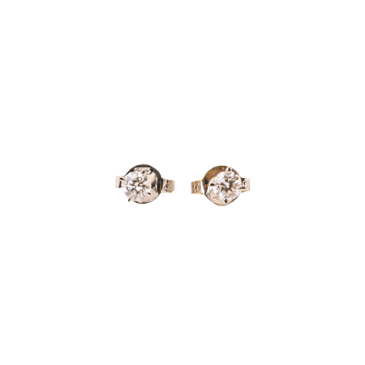 Boucles d'oreilles Puces en or blanc et diamants - Castafiore