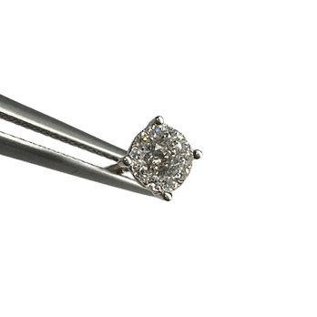 Boucles d'oreilles Puces en or blanc et diamants - Castafiore