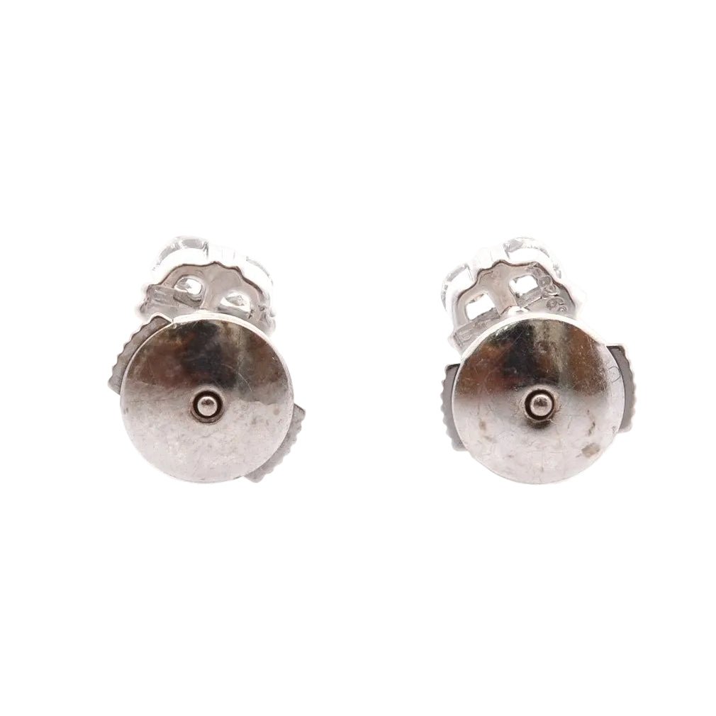 Boucles d'oreilles Puces en or blanc et diamants - Castafiore