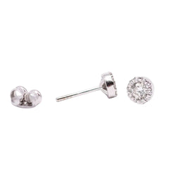 Boucles d'oreilles Puces en or blanc et diamants - Castafiore
