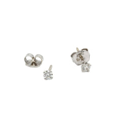 Boucles d'oreilles Puces en or blanc et diamants - Castafiore
