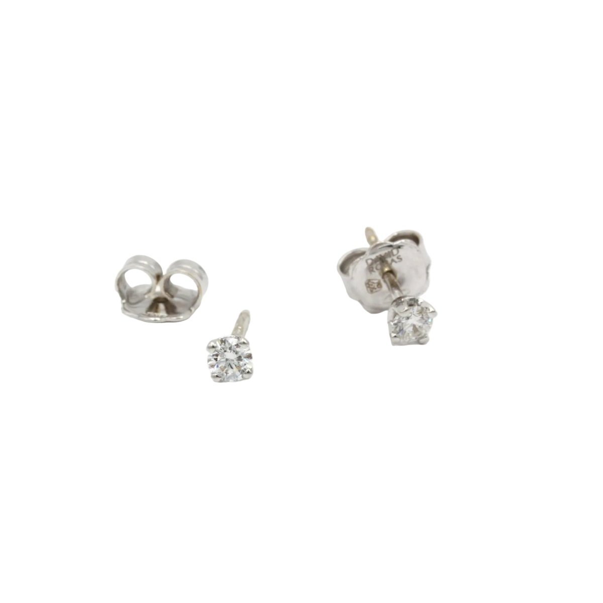 Boucles d'oreilles Puces en or blanc et diamants - Castafiore