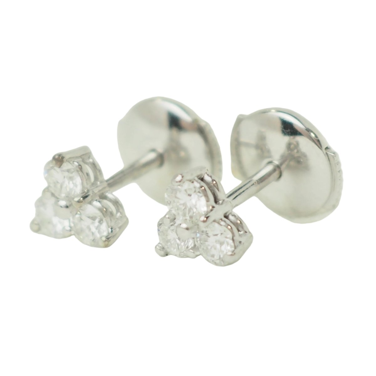 Boucles d’oreilles Puces en or blanc et diamants - Castafiore