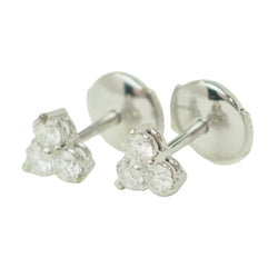 Boucles d’oreilles Puces en or blanc et diamants - Castafiore